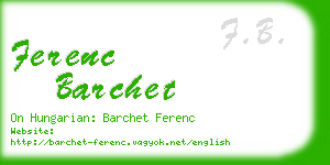 ferenc barchet business card